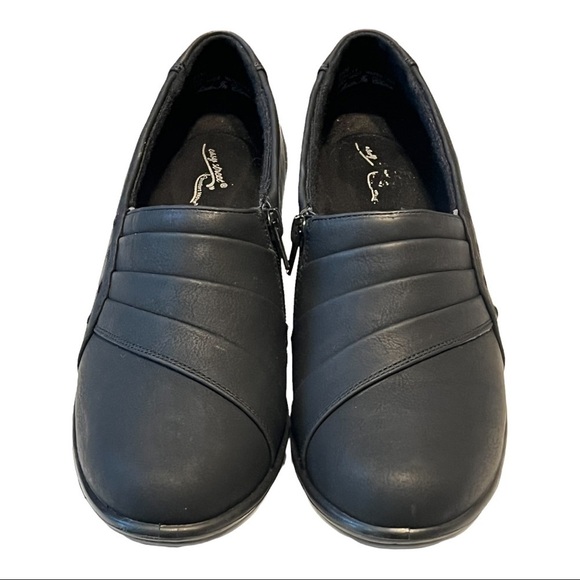 Easy Street Dee Clog Women’s 8.5 Black Ruched All Day Comfort Shoe w/1.5” Heel - Picture 1 of 6